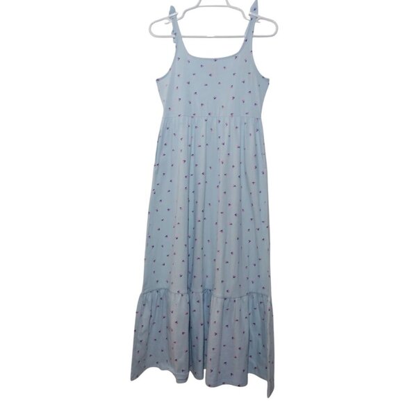 Cat & Jack L(10/12) girls's Casual Maxi Dress With Pink & Blue Floral Print. NWT - Picture 2 of 10